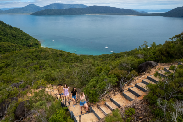 Fitzroy-Island-summit People walking up a mountain on Fitzroy Island